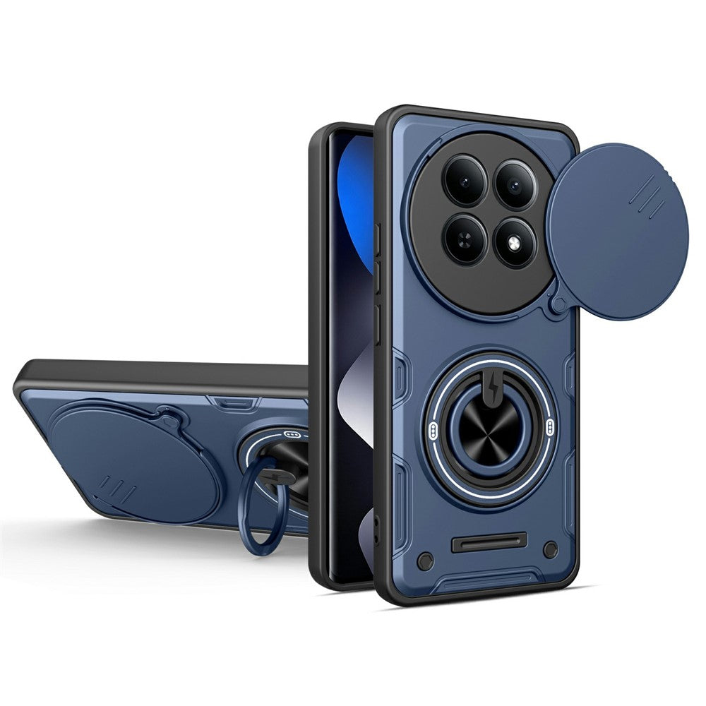 For Xiaomi Redmi Note 15 5G (Global)  /  Redmi Note 15 4G (Global)  /  Poco M8 5G Magnetic Case Sliding Camera Cover TPU+PC Phone Cover with Rotating Kickstand