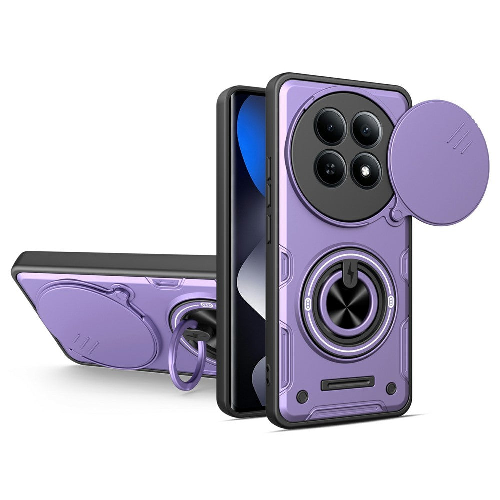 For Xiaomi Redmi Note 15 5G (Global)  /  Redmi Note 15 4G (Global)  /  Poco M8 5G Magnetic Case Sliding Camera Cover TPU+PC Phone Cover with Rotating Kickstand