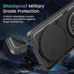 For Xiaomi Redmi Note 15 Pro 4G (Global) Magnetic Case Sliding Camera Cover TPU+PC Phone Cover with Rotating Kickstand