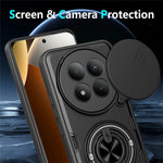 For Xiaomi Redmi Note 15 Pro 4G (Global) Magnetic Case Sliding Camera Cover TPU+PC Phone Cover with Rotating Kickstand
