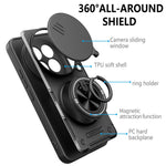 For Xiaomi Redmi Note 15 Pro 4G (Global) Magnetic Case Sliding Camera Cover TPU+PC Phone Cover with Rotating Kickstand