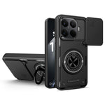 For Xiaomi 15T Magnetic Case Sliding Camera Cover TPU+PC Phone Cover with Rotating Kickstand