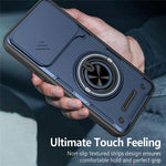 For Xiaomi 15T Pro Magnetic Case Sliding Camera Cover TPU+PC Phone Cover with Rotating Kickstand