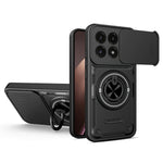 For Xiaomi 17 Magnetic Case Sliding Camera Cover TPU+PC Phone Cover with Rotating Kickstand