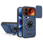 For Xiaomi 17 Pro Magnetic Case Sliding Camera Cover TPU+PC Phone Cover with Rotating Kickstand