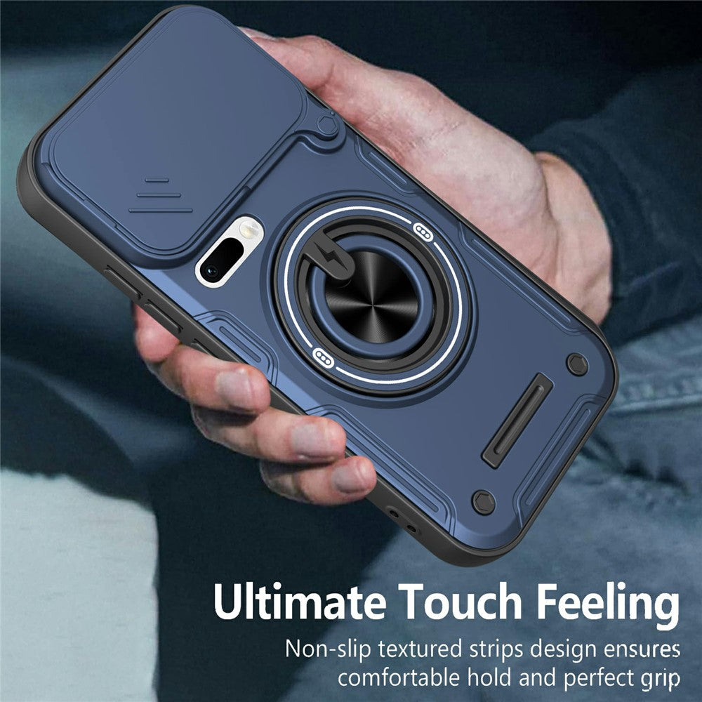 For Xiaomi 17 Pro Max Magnetic Case Sliding Camera Cover TPU+PC Phone Cover with Rotating Kickstand