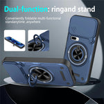 For Xiaomi 17 Pro Max Magnetic Case Sliding Camera Cover TPU+PC Phone Cover with Rotating Kickstand