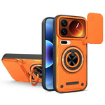 For Xiaomi 17 Pro Max Magnetic Case Sliding Camera Cover TPU+PC Phone Cover with Rotating Kickstand
