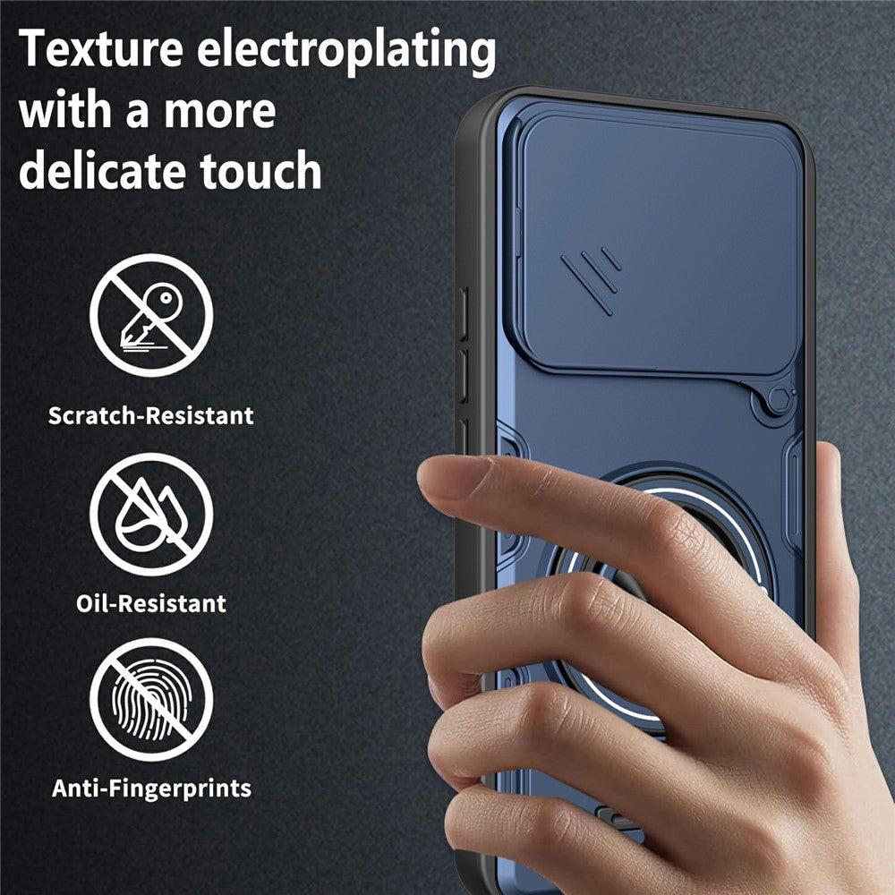 For Xiaomi 17T Magnetic Case Sliding Camera Cover TPU+PC Phone Cover with Rotating Kickstand