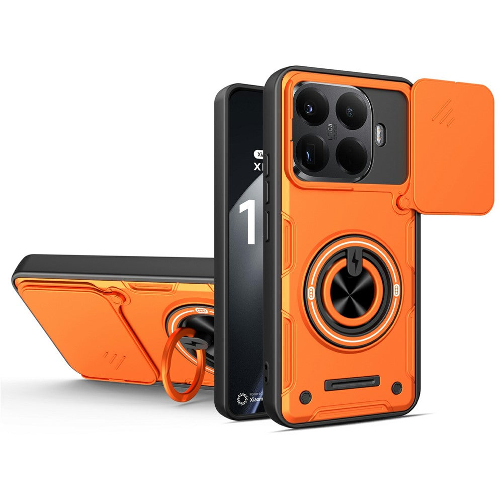 For Xiaomi 17T Magnetic Case Sliding Camera Cover TPU+PC Phone Cover with Rotating Kickstand