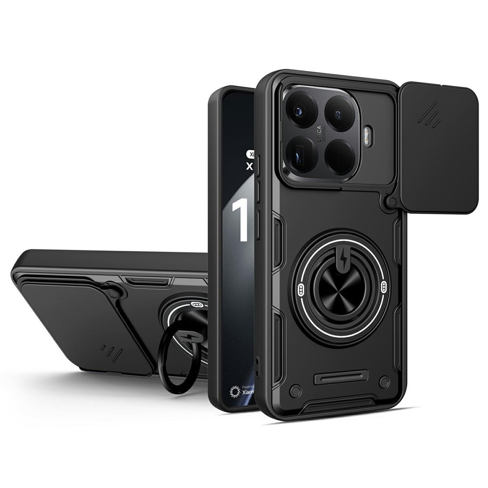Xiaomi 17T Pro Magnetiskt Skal Skjutbart Kameraskydd TPU+PC mobilskal med Roterande Stöd