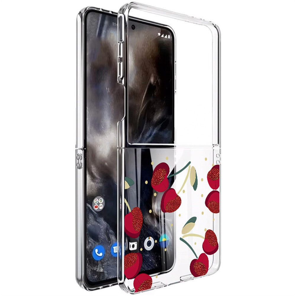 For Samsung Galaxy Z Flip8 Case Cherry Pattern Printing PC Shockproof Slim Foldable Phone Cover