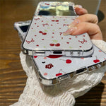 For Samsung Galaxy Z Flip8 Case Cherry Pattern Printing PC Shockproof Slim Foldable Phone Cover