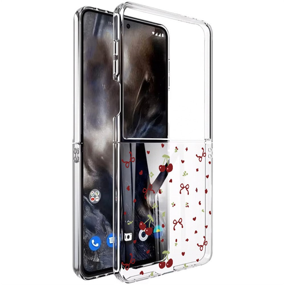 For Samsung Galaxy Z Flip8 Case Cherry Pattern Printing PC Shockproof Slim Foldable Phone Cover