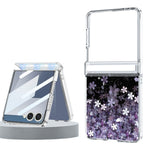 For Samsung Galaxy Z Flip8 Case Gradient Cherry Blossoms Magnetic Hinge PC Foldable Phone Cover