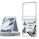 For Samsung Galaxy Z Flip8 Case Butterfly Pattern Magnetic Adsorption Transparent PC Foldable Phone Cover