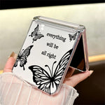 For Samsung Galaxy Z Flip8 Case Butterfly Pattern Magnetic Adsorption Transparent PC Foldable Phone Cover