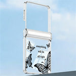 For Samsung Galaxy Z Flip8 Case Butterfly Pattern Magnetic Adsorption Transparent PC Foldable Phone Cover