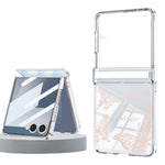 For Samsung Galaxy Z Flip8 Case Butterfly Pattern Magnetic Adsorption Transparent PC Foldable Phone Cover