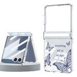 For Samsung Galaxy Z Flip8 Case Butterfly Pattern Magnetic Adsorption Transparent PC Foldable Phone Cover