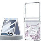 For Samsung Galaxy Z Flip8 Case Butterfly Pattern Magnetic Adsorption Transparent PC Foldable Phone Cover