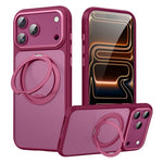 For iPhone 18 Pro / 17 Pro Magnetic Case Rotating Gear Pivot Kickstand PC + TPU Phone Back Cover