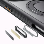 For iPhone 18 Pro Max / 17 Pro Max Magnetic Case Rotating Gear Pivot Kickstand PC + TPU Phone Back Cover
