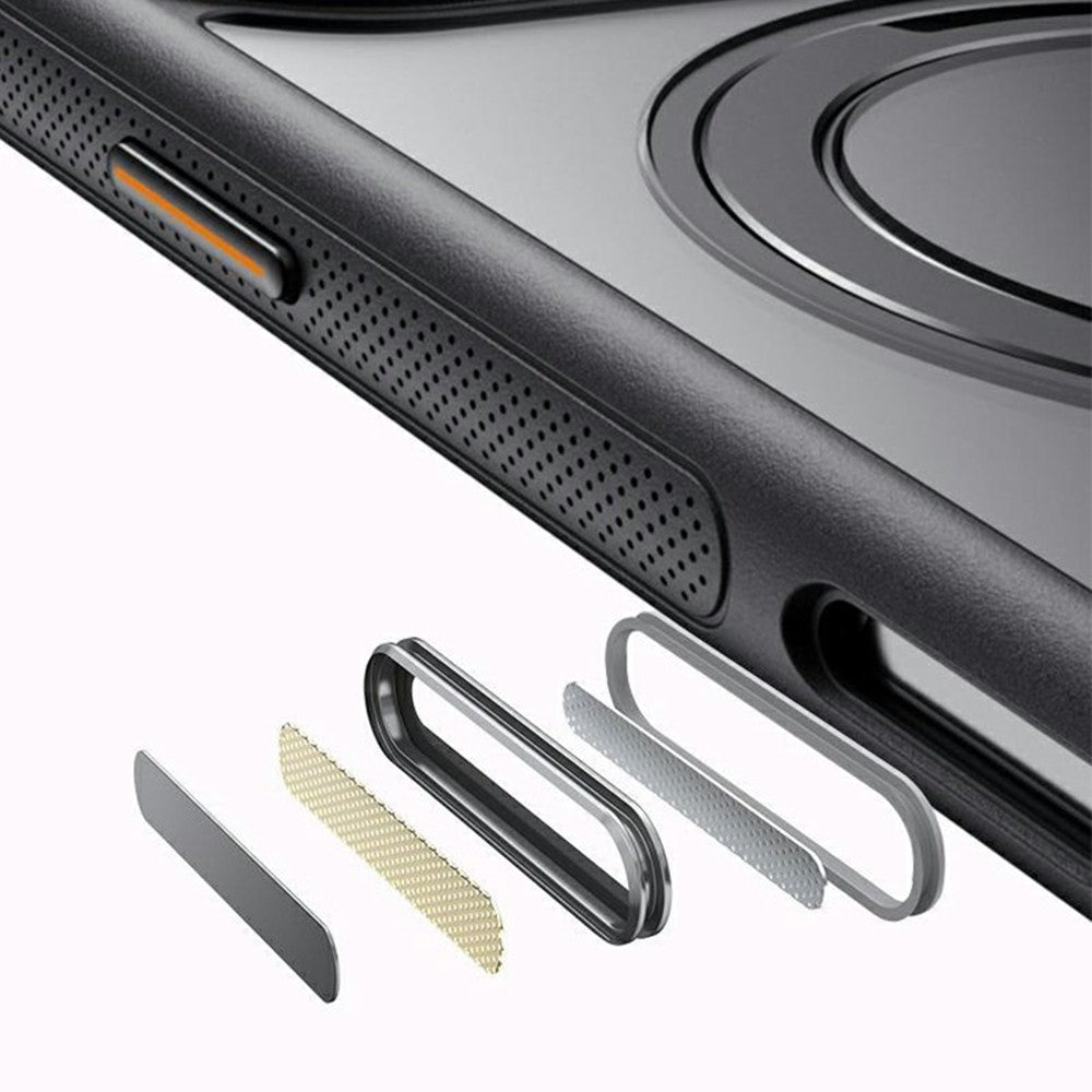 For iPhone 18 Pro Max / 17 Pro Max Magnetic Case Rotating Gear Pivot Kickstand PC + TPU Phone Back Cover