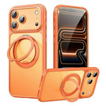 For iPhone 18 Pro Max / 17 Pro Max Magnetic Case Rotating Gear Pivot Kickstand PC + TPU Phone Back Cover
