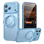 For iPhone 18 Pro Max / 17 Pro Max Magnetic Case Rotating Gear Pivot Kickstand PC + TPU Phone Back Cover