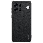 Til Oppo A7 Pro Max 5G Cover med Træstruktur PU Læderbelagt PC TPU Telefoncover