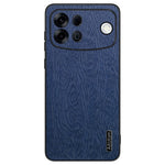 Til Oppo A7 Pro Max 5G Cover med Træstruktur PU Læderbelagt PC TPU Telefoncover