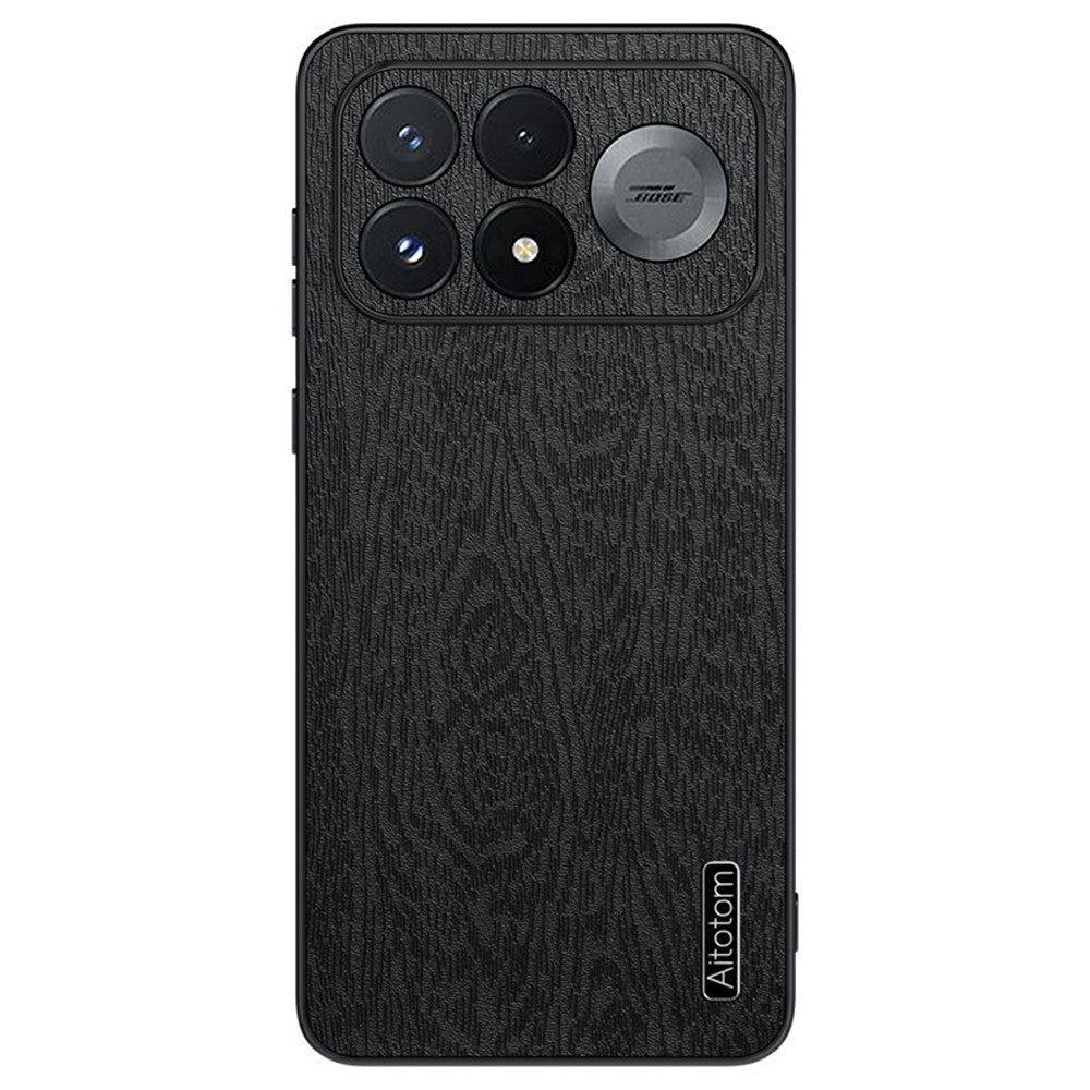 For Xiaomi Redmi K100 Pro Max 5G (China) Case Wood Texture PU Leather Coated PC TPU Phone Cover
