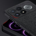For Xiaomi Redmi K100 Pro Max 5G (China) Case Wood Texture PU Leather Coated PC TPU Phone Cover