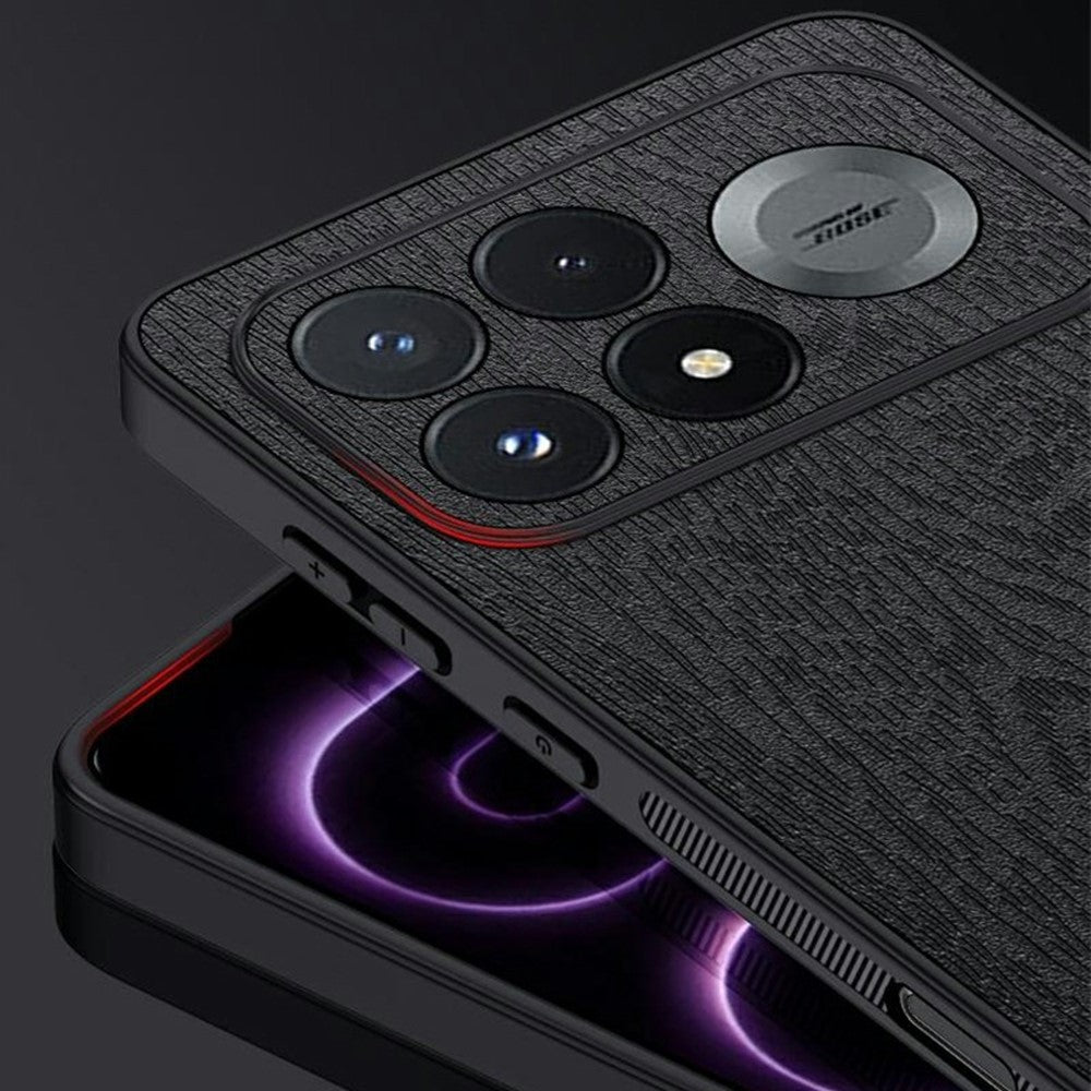For Xiaomi Redmi K100 Pro Max 5G (China) Case Wood Texture PU Leather Coated PC TPU Phone Cover