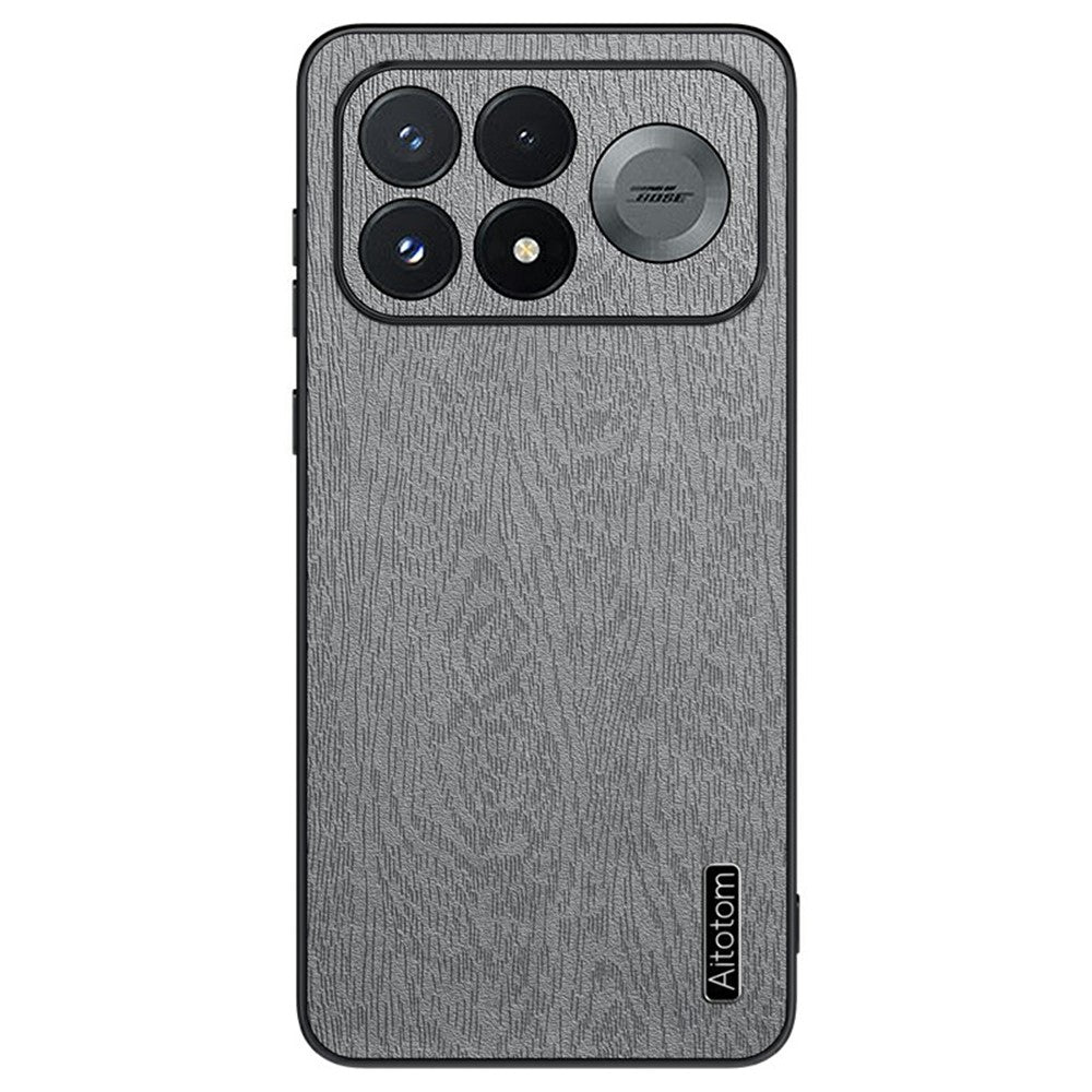 For Xiaomi Redmi K100 Pro Max 5G (China) Case Wood Texture PU Leather Coated PC TPU Phone Cover