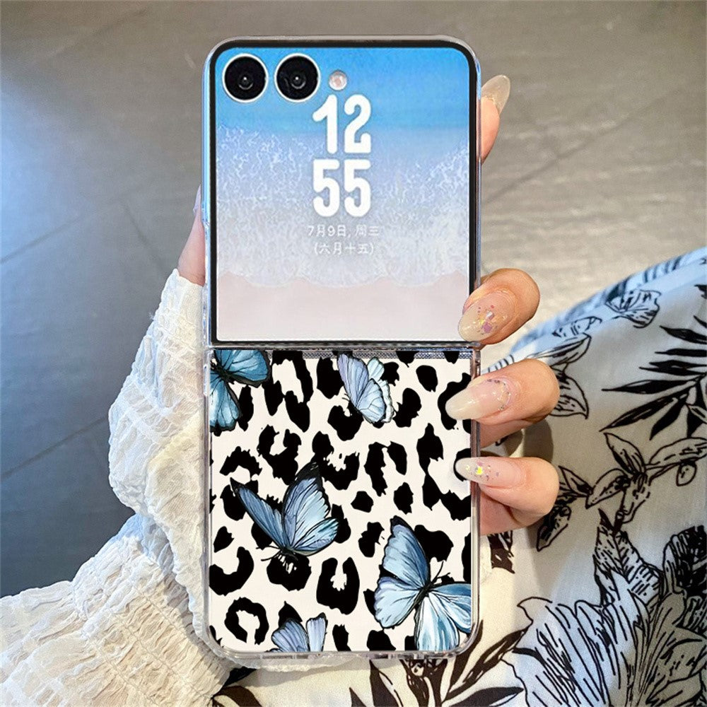 For Samsung Galaxy Z Flip8 Case Leopard Pattern Printed PC Slim Shockproof Phone Cover