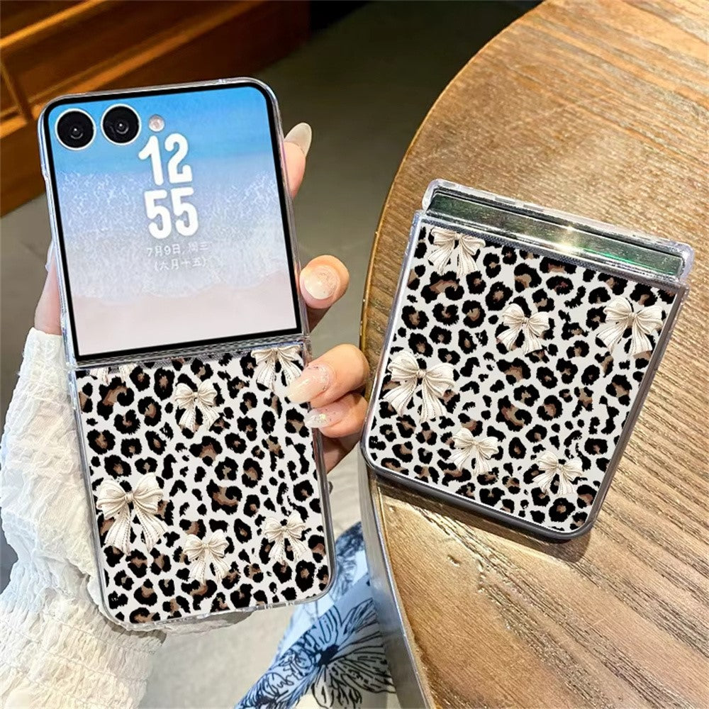 For Samsung Galaxy Z Flip8 Case Leopard Pattern Printed PC Slim Shockproof Phone Cover