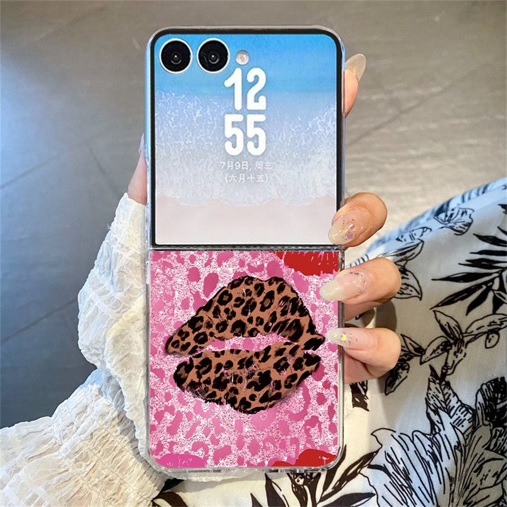 For Samsung Galaxy Z Flip8 Case Leopard Pattern Printed PC Slim Shockproof Phone Cover