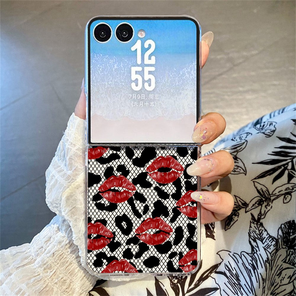 For Samsung Galaxy Z Flip8 Case Leopard Pattern Printed PC Slim Shockproof Phone Cover