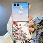 For Samsung Galaxy Z Flip8 Case Floral Pattern Printing PC Shockproof Slim Phone Cover