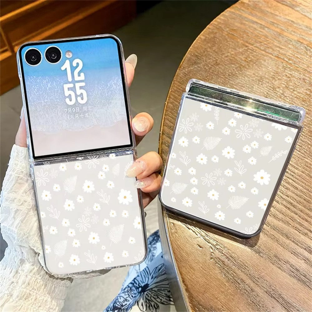 For Samsung Galaxy Z Flip8 Case Floral Pattern Printing PC Shockproof Slim Phone Cover