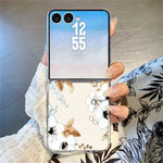 For Samsung Galaxy Z Flip8 Case Floral Pattern Printing PC Shockproof Slim Phone Cover