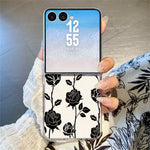 For Samsung Galaxy Z Flip7 5G Case Floral Pattern Printing PC Shockproof Slim Phone Cover