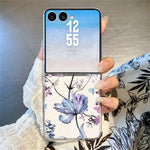 For Samsung Galaxy Z Flip7 5G Case Floral Pattern Printing PC Shockproof Slim Phone Cover