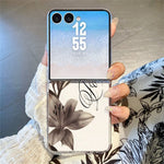 For Samsung Galaxy Z Flip7 5G Case Floral Pattern Printing PC Shockproof Slim Phone Cover