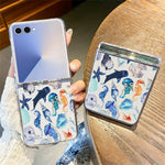 For Samsung Galaxy Z Flip8 Case Marine Life Pattern Slim Anti-Scratch Hard PC Back Cover