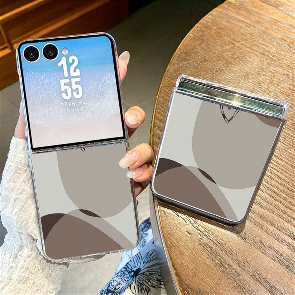 For Samsung Galaxy Z Flip8 Case Color-blocking Pattern Shockproof Slim PC Foldable Phone Cover