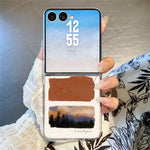 For Samsung Galaxy Z Flip8 Case Color-blocking Pattern Shockproof Slim PC Foldable Phone Cover