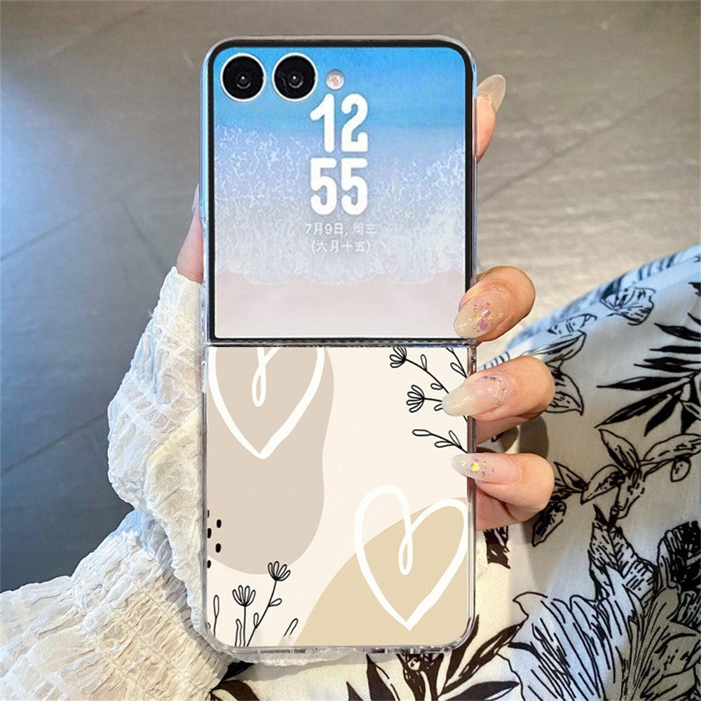 For Samsung Galaxy Z Flip8 Case Color-blocking Pattern Shockproof Slim PC Foldable Phone Cover